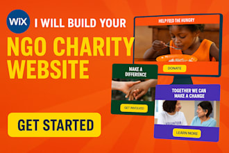 non profit website, ngo , donation, charity website on wix, wordpress, godaddy