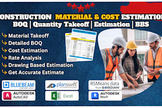 do construction quantity takeoff, material and cost estimation, and boq