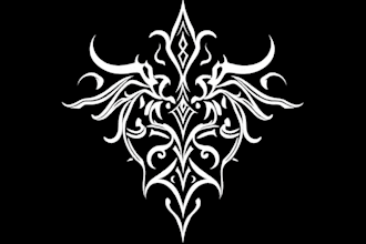make a tribal, maya, celtic tattoo design, lettering