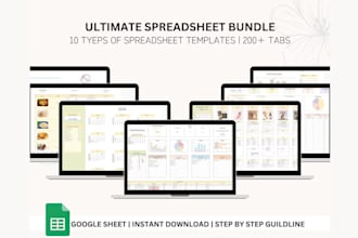 design full custome google excel spreadsheet dashboard budget tracker formulas