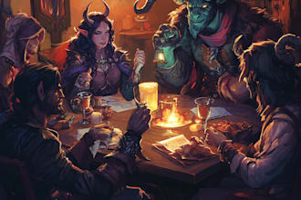 draw a dnd art party character, fantasy, monster, art