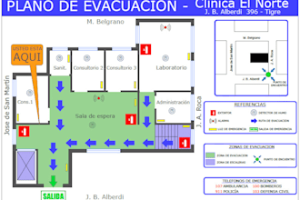 plano de evacuación en autocad con simbología y calidad pro