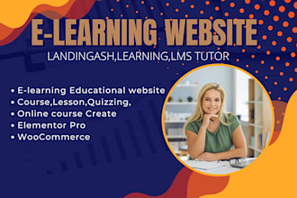 build lms educational website online course website,elearning website