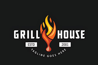 do food restaurant, bar, cafe, and bbq grill logo