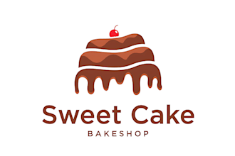 design watercolor bakery or cake sweet treats logo