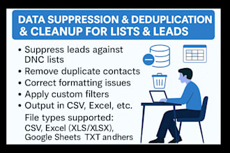 data suppression, deduplication, cleanup for lists and leads