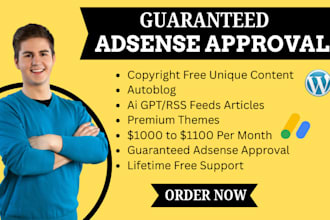 design wordpress site for google adsense approval