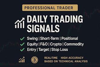 provide short term long term and swing trades in crypto equity and commodity