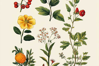 create custom botanical illustration, concept art