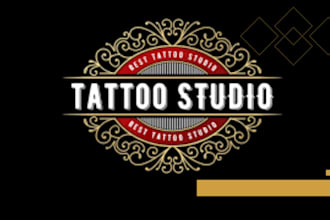 design vintage tattoo logo with custom typography lettering and calligraphy