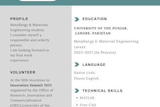 design a modern ats friendly resume or CV using canva or word
