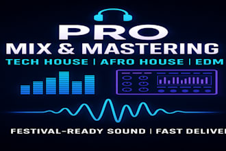 do mixing and mastering for edm, house, dance, and pop music