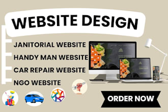design janitorial handyman car repair  ngo service websites