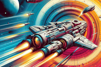 design spaceship, sci fi illustration for you