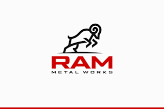 do modern high quality ram logo design