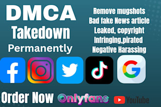 takedown harassing defaming negative private leaked copyright infringing by dmca