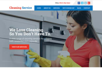 design commercial cleaning website, office cleaning website, residential website