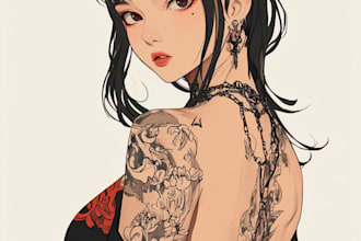create the coolest anime or manga tattoo design