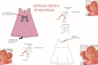 build kids tech packs fashion and cloth sketches