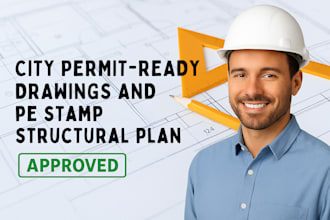 provide city permit ready drawing, pe stamp structural plans for USA florida, tx