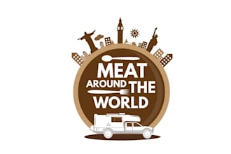 design important logo for our meat and travel blog