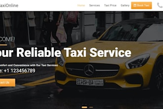 create taxi booking website, chauffeur website, vtc website