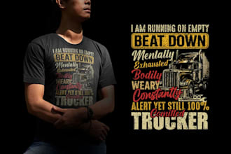create unique custom vintage illustration for t shirt design