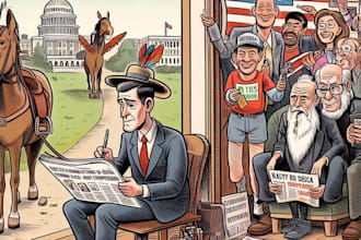 make a digital political editorial cartoon for you