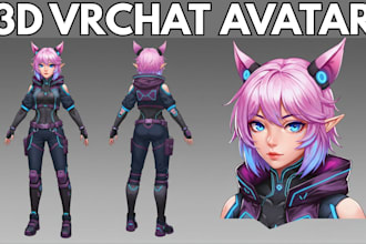 create vrchat furry avatar, custom furry model, vrchat model, furry 3d avatar