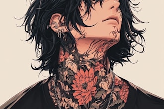 create anime and comic tattoo design
