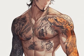 make anime tattoo design for you