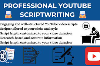 be your dedicated youtube scriptwriter and craft high qaulity video scripts