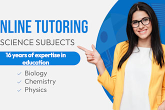 online science tutor for biology, chemistry and physics