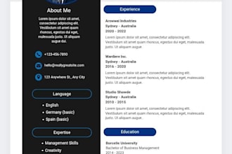 create a professional and modern CV and resume