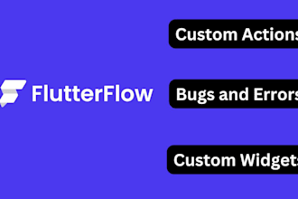 fix errors, create custom widgets and actions in flutterflow
