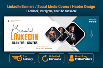 design facebook cover banner, linkedin cover, twitter header