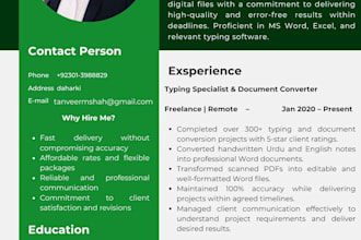 do fast and accurate urdu and english typing or PDF to word conversion