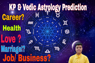 do birth chart reading by kp, vedic astrology and provide remedies