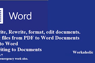 do any typing, convert PDF to word, data entry, designing a presentation