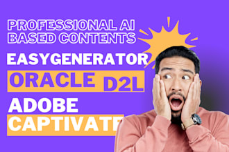 create elearning course on easy generator, adobe captivate, d2l and oracle