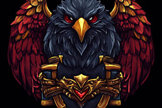 draw fantasy game logo with cool unique magic style
