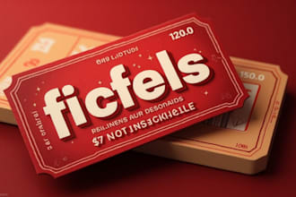 design awesome tickets,  events raffle ticket, postcard, coupons, loyalty card