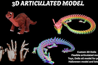 sculpt 3d bjd 3dtoy doll design 3d articulated model for 3d printing flexi model