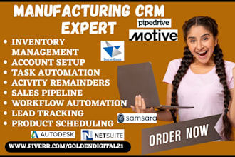 setup manufacturing crm motive autodesk solid edge netsuite samsara pipedrive