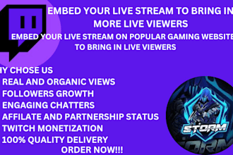 embed your twitch live stream to bring in more live viewers