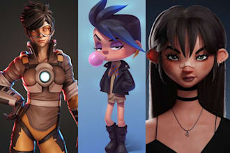 do 3d stylized character unreal engine pixar 3d game character model in blender