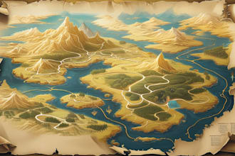 make fantasy map illustration for dnd, games,  google maps, battle map, city map
