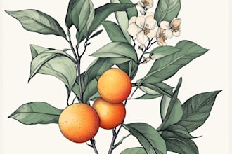 create watercolor botanical illustration for branding