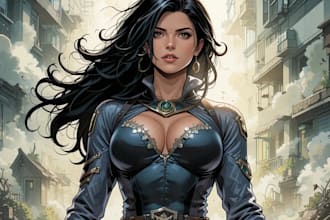illustrate graphic novel superhero comic page