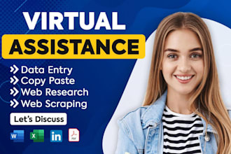 be your virtual assistant for data entry, copy paste, data mining, web scraping
